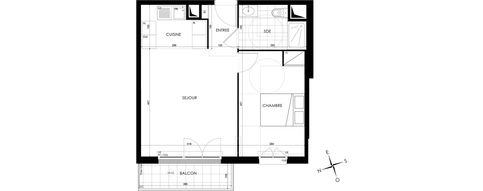 Appartement T2 de 44,54 m2 à Gagny Centre