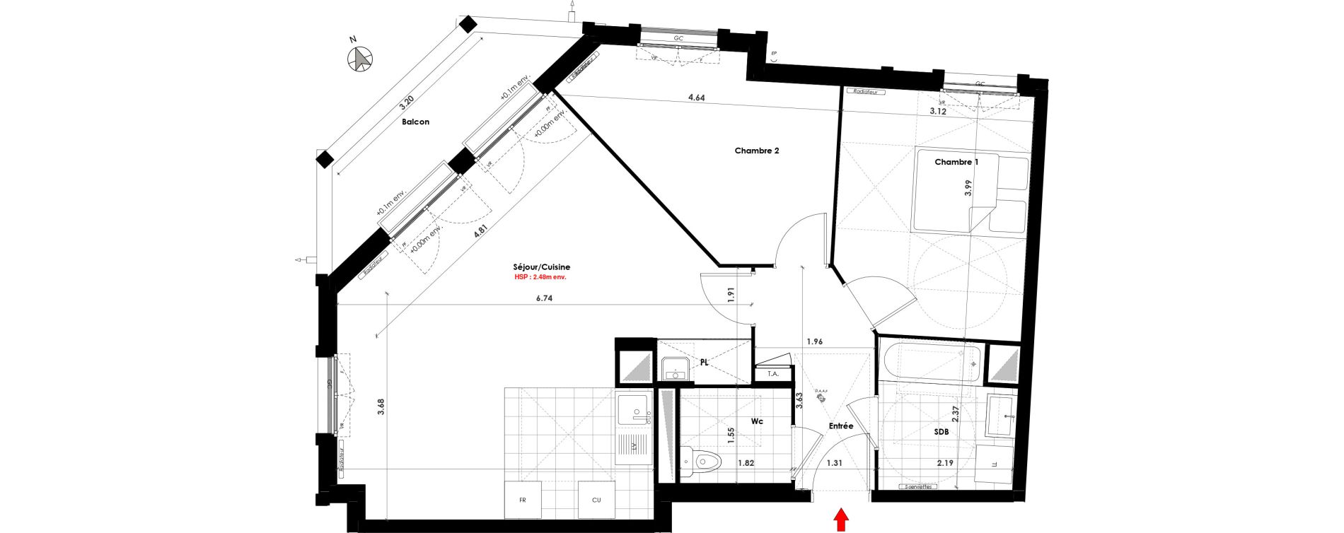 Appartement T3 de 68,00 m2 &agrave; Gagny Centre