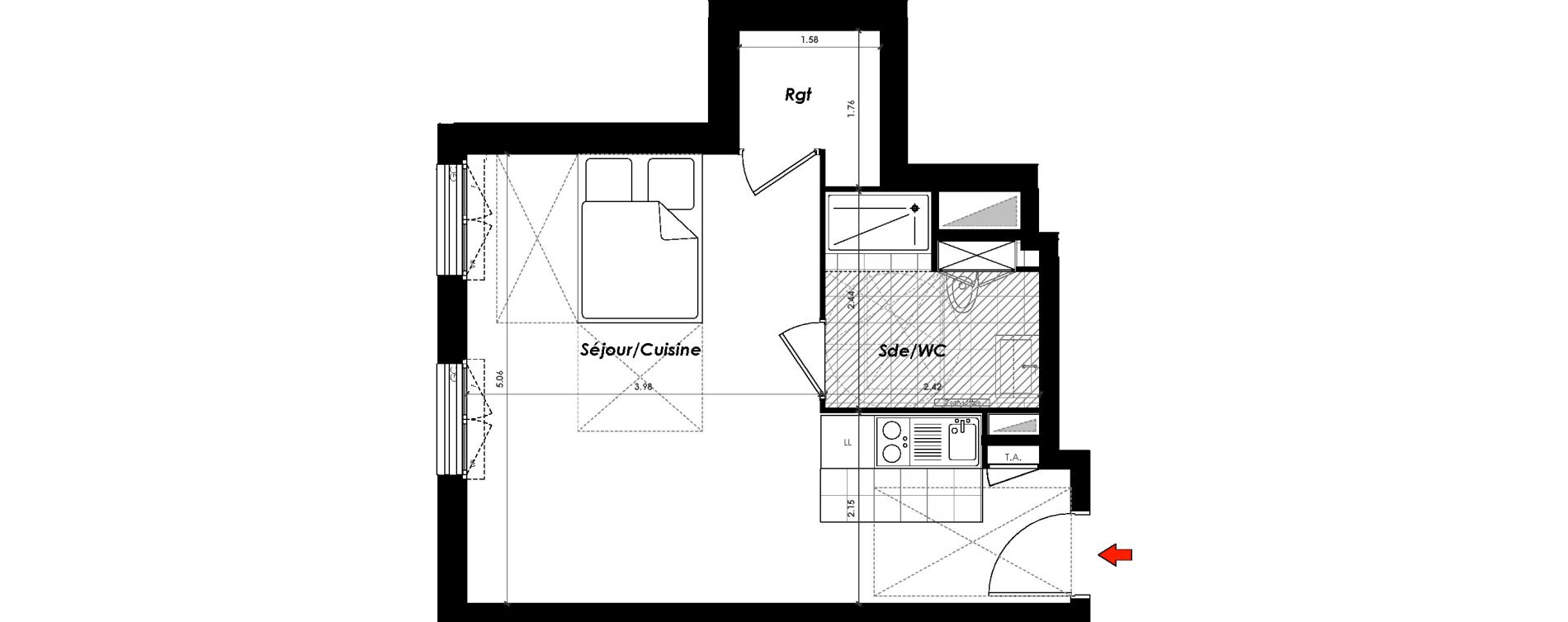 Appartement T1 de 33,10 m2 &agrave; Gagny Centre