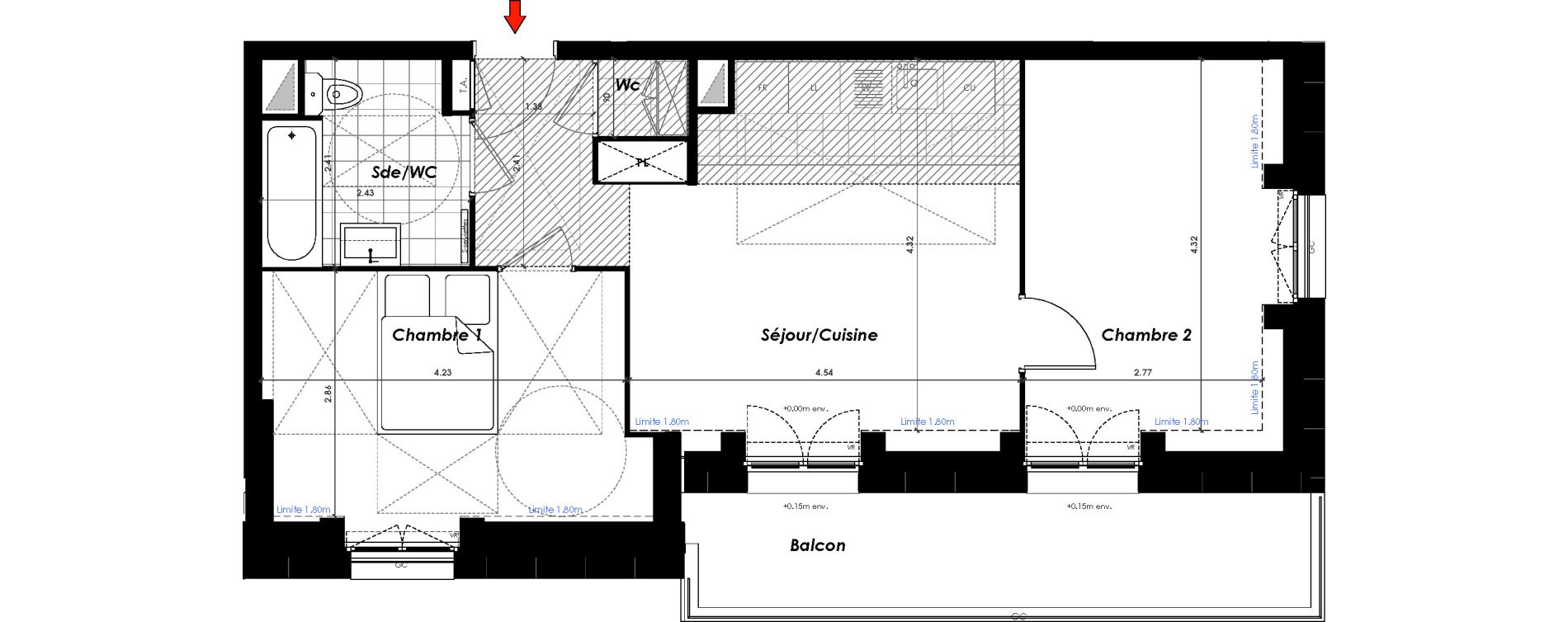 Appartement T3 de 54,70 m2 &agrave; Gagny Centre
