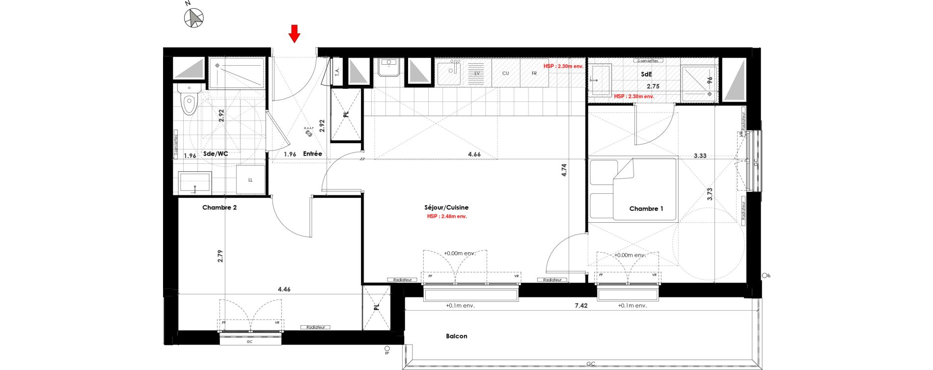 Appartement T3 de 58,40 m2 &agrave; Gagny Centre