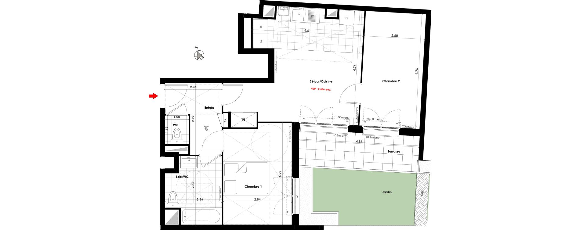 Appartement T3 de 57,30 m2 &agrave; Gagny Centre