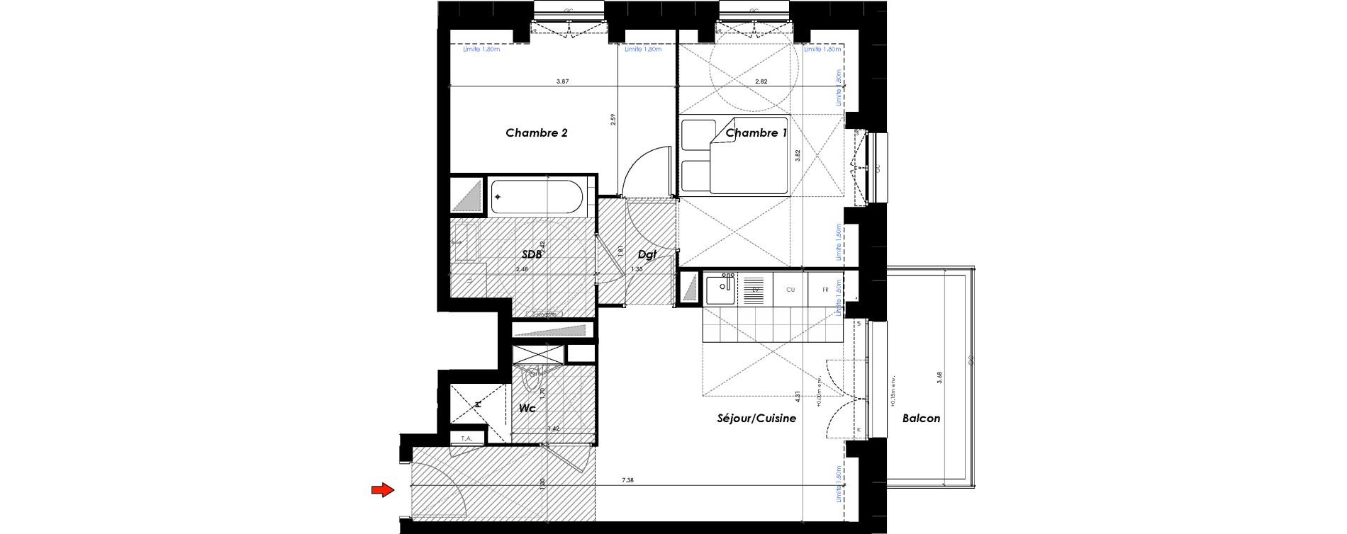 Appartement T3 de 54,10 m2 &agrave; Gagny Centre