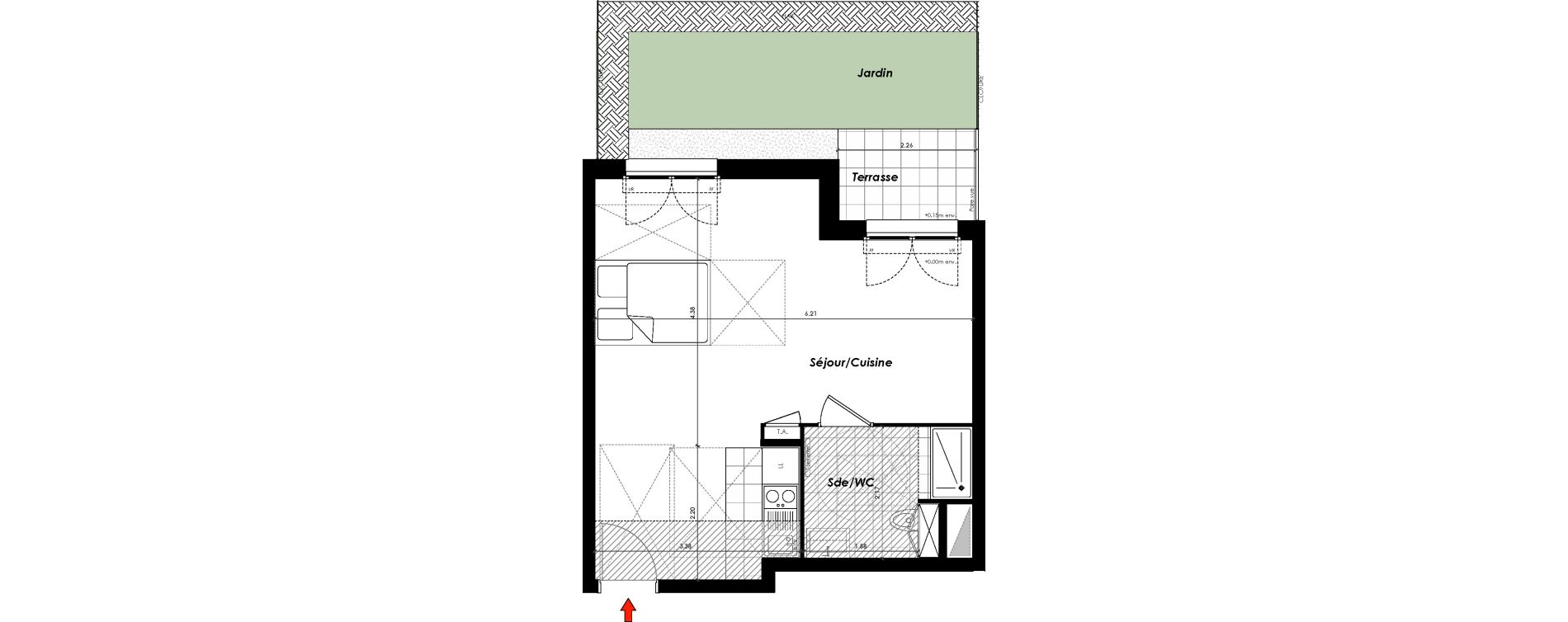 Appartement T1 de 36,10 m2 &agrave; Gagny Centre