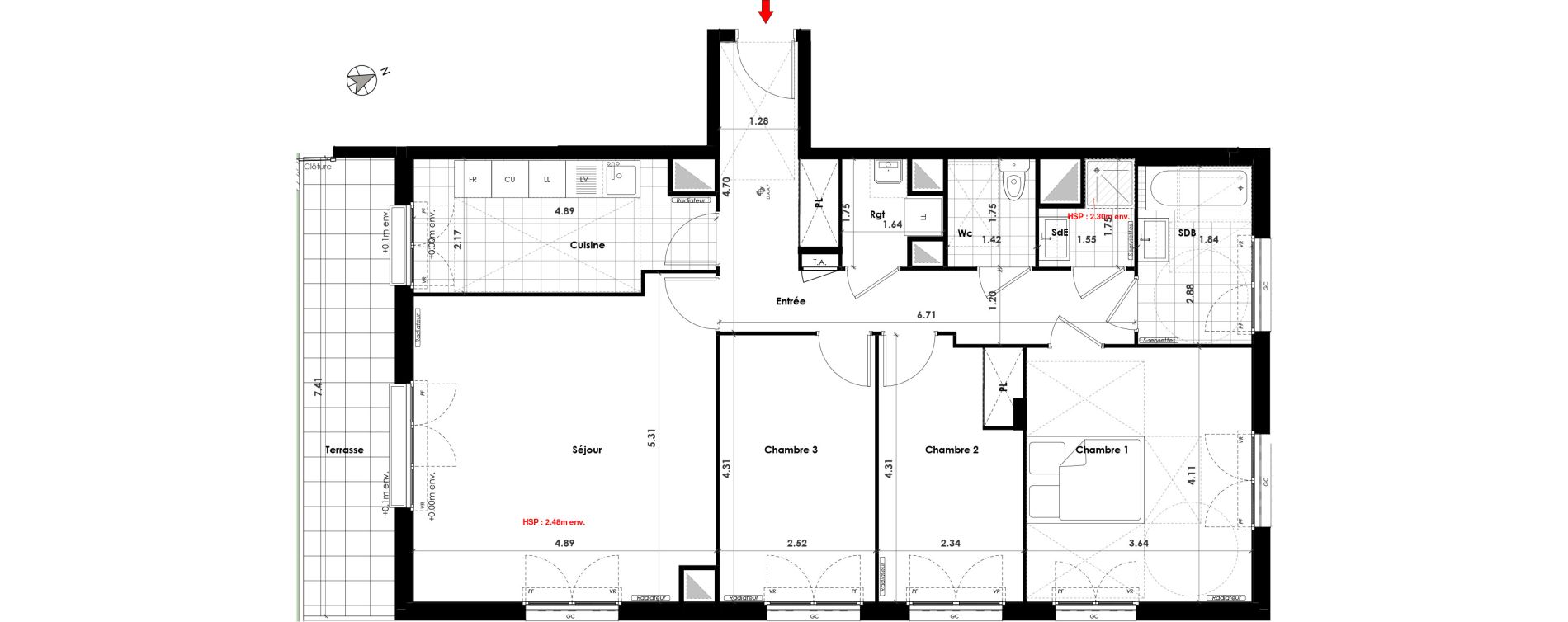 Appartement T4 de 94,60 m2 &agrave; Gagny Centre