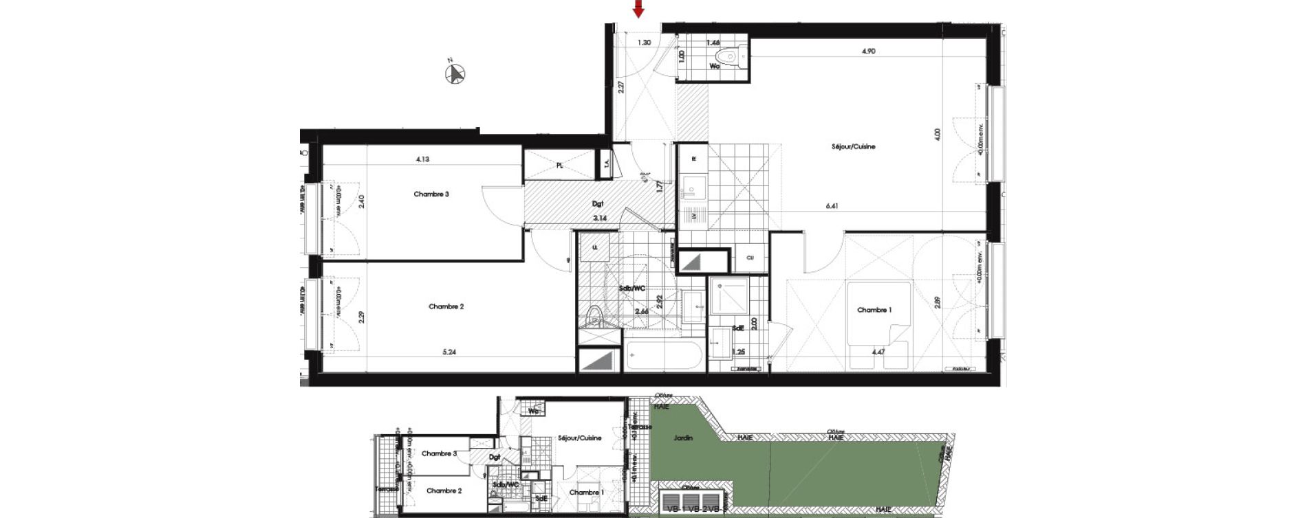 Appartement T4 de 79,40 m2 &agrave; Gagny Centre