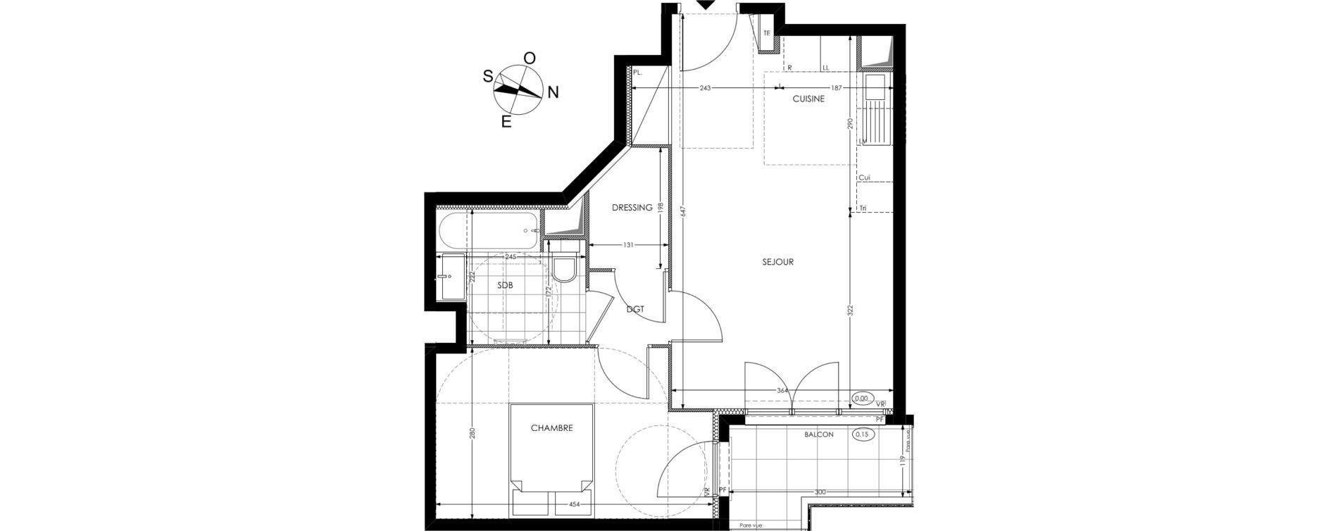 Appartement T2 de 43,86 m2 &agrave; Gagny Centre