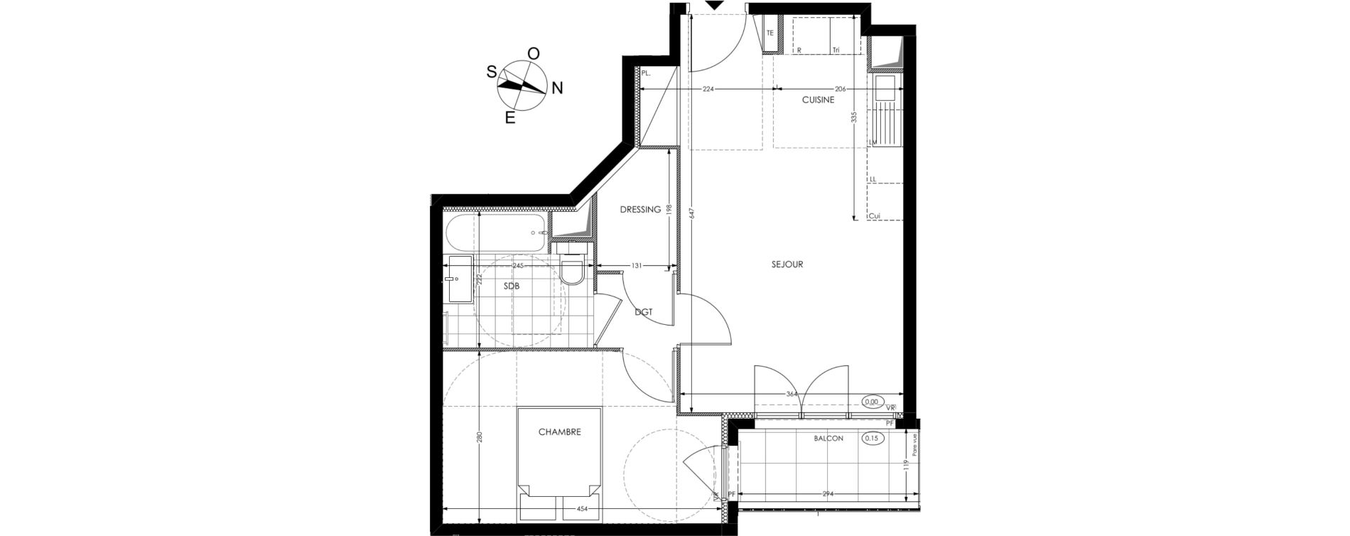 Appartement T2 de 44,67 m2 &agrave; Gagny Centre