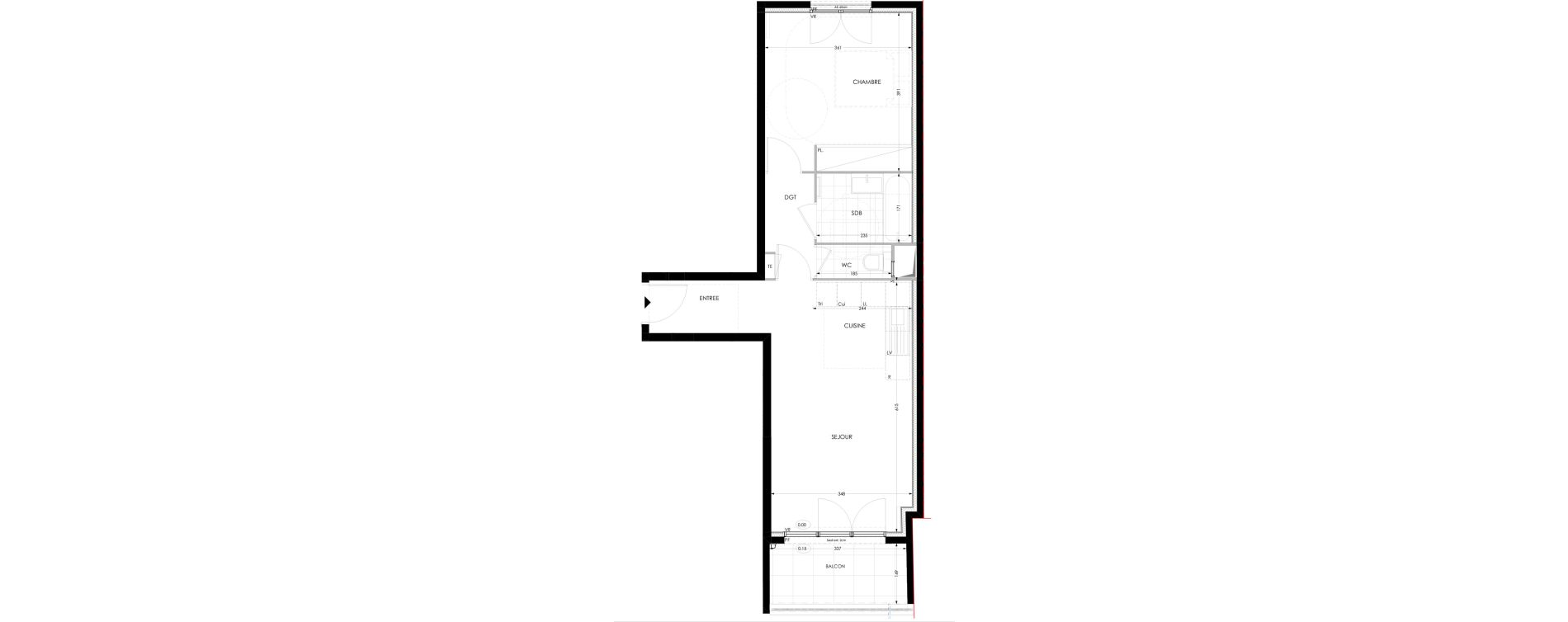 Appartement T2 de 46,55 m2 &agrave; Gagny Centre
