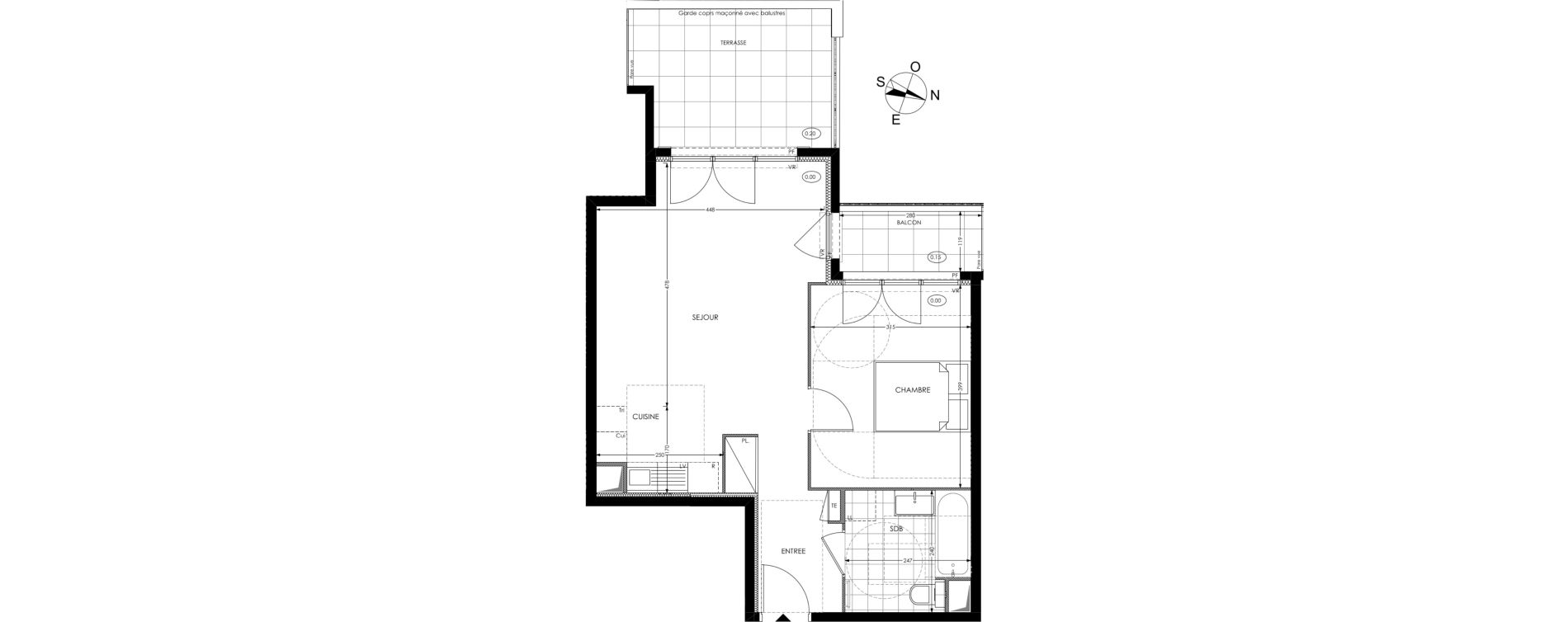 Appartement T2 de 48,54 m2 &agrave; Gagny Centre