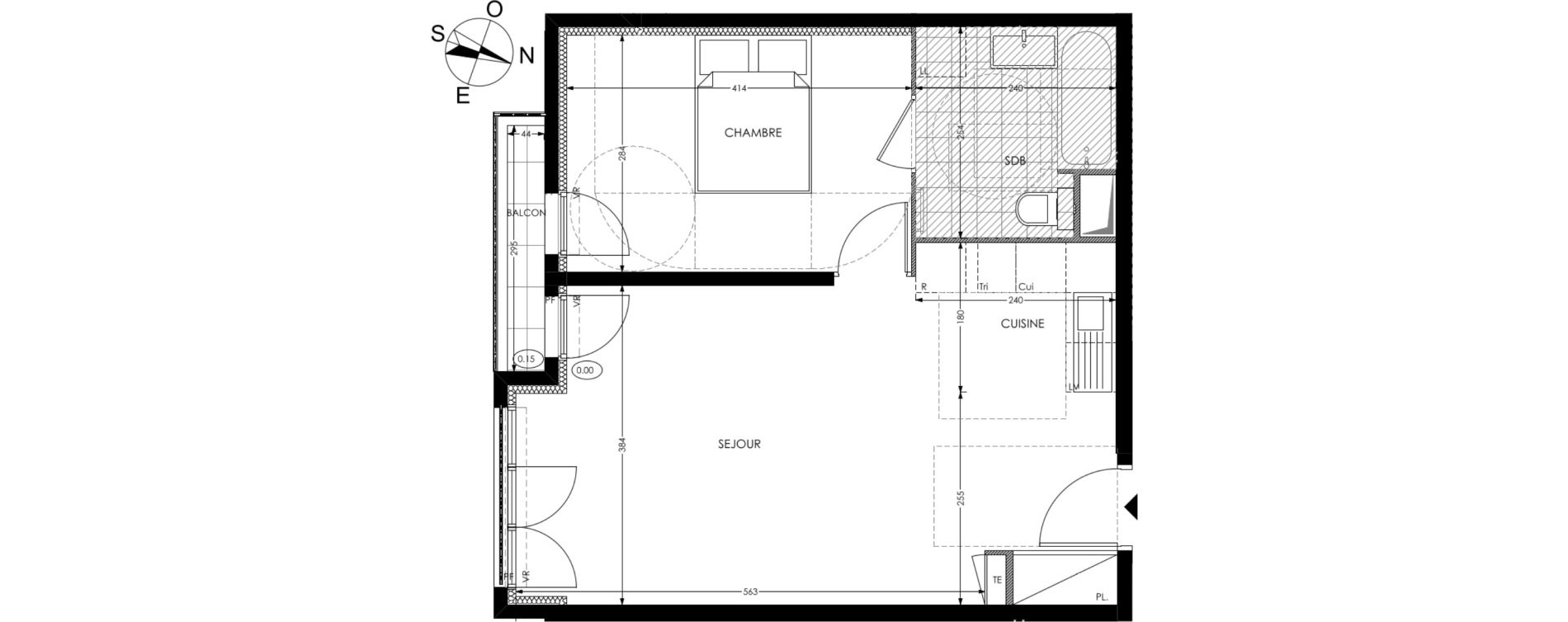 Appartement T2 de 45,52 m2 &agrave; Gagny Centre