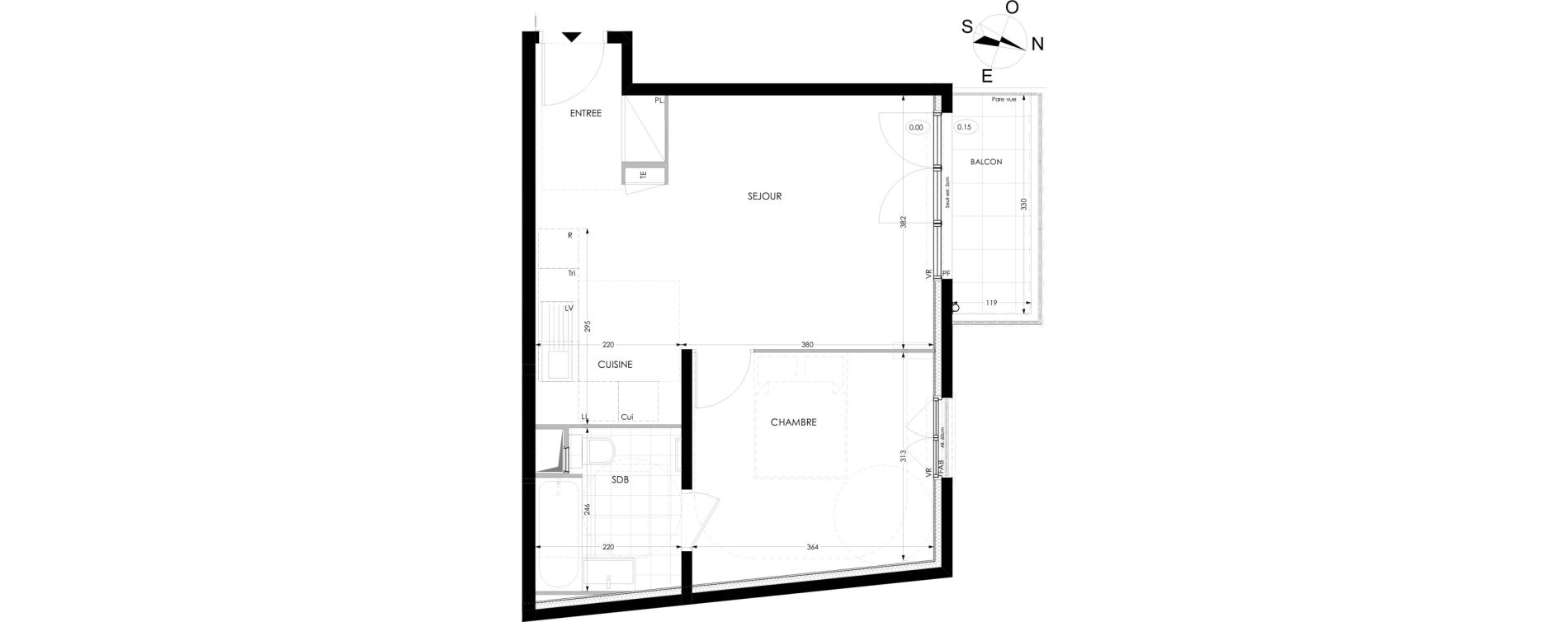 Appartement T2 de 43,30 m2 &agrave; Gagny Centre