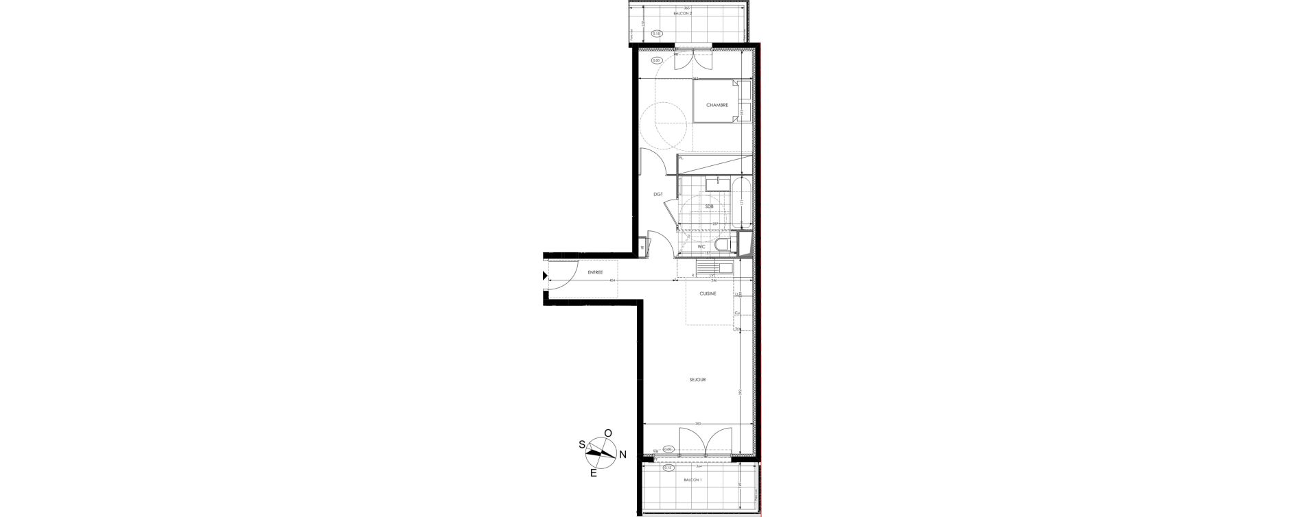 Appartement T2 de 48,67 m2 &agrave; Gagny Centre