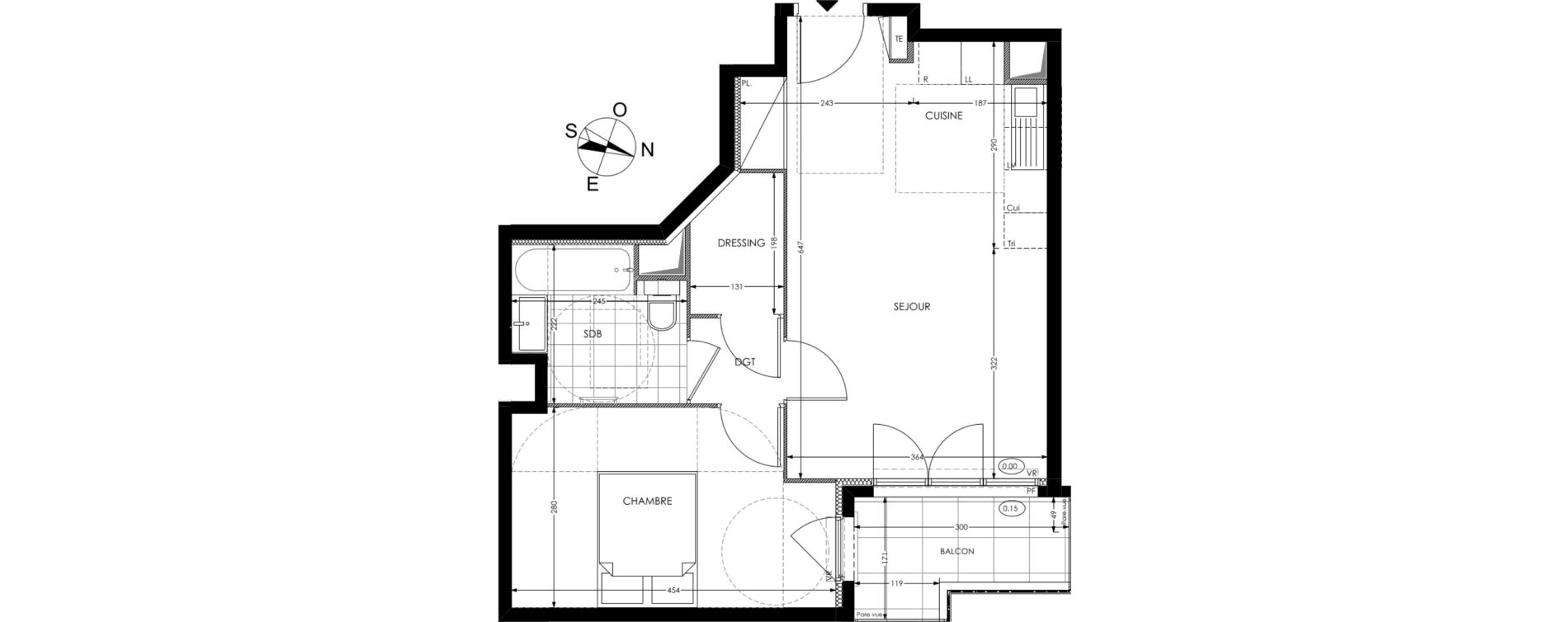Appartement T2 de 43,86 m2 &agrave; Gagny Centre