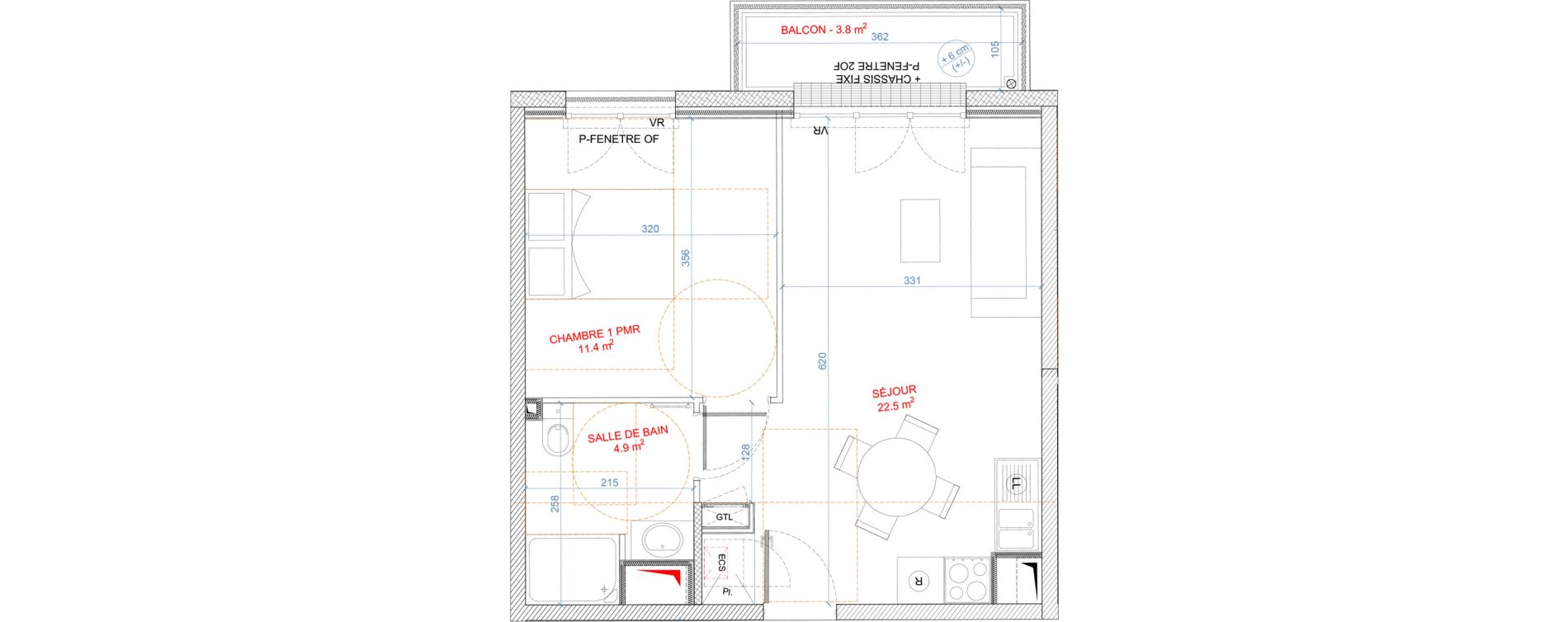 Appartement T2 de 38,80 m2 &agrave; Gagny Centre