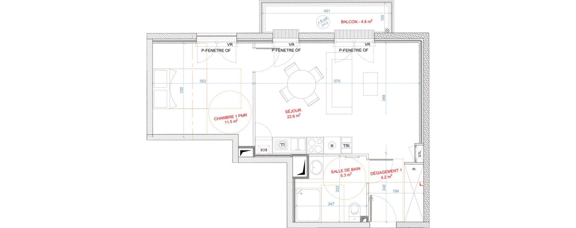 Appartement T2 de 43,60 m2 &agrave; Gagny Centre