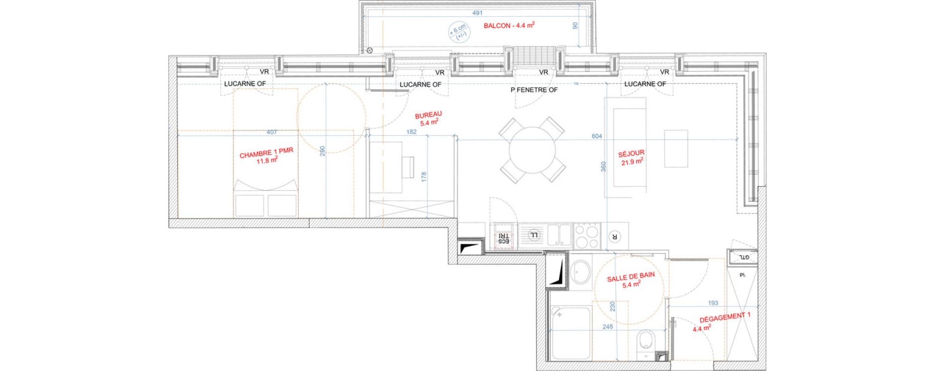 Appartement T2 de 48,90 m2 &agrave; Gagny Centre