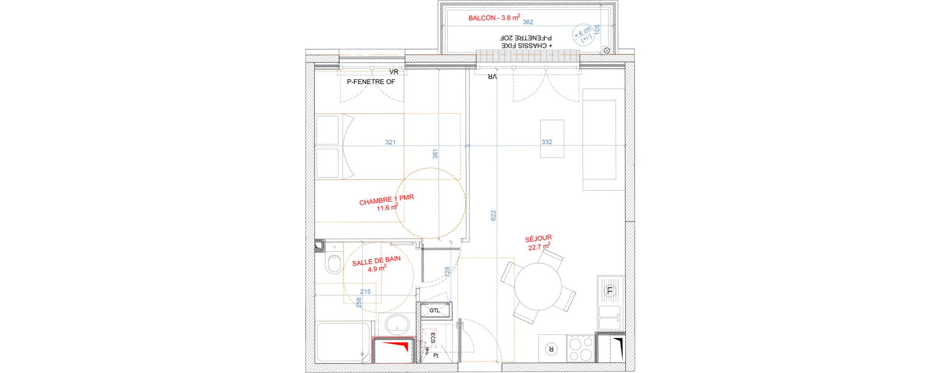 Appartement T2 de 39,20 m2 &agrave; Gagny Centre