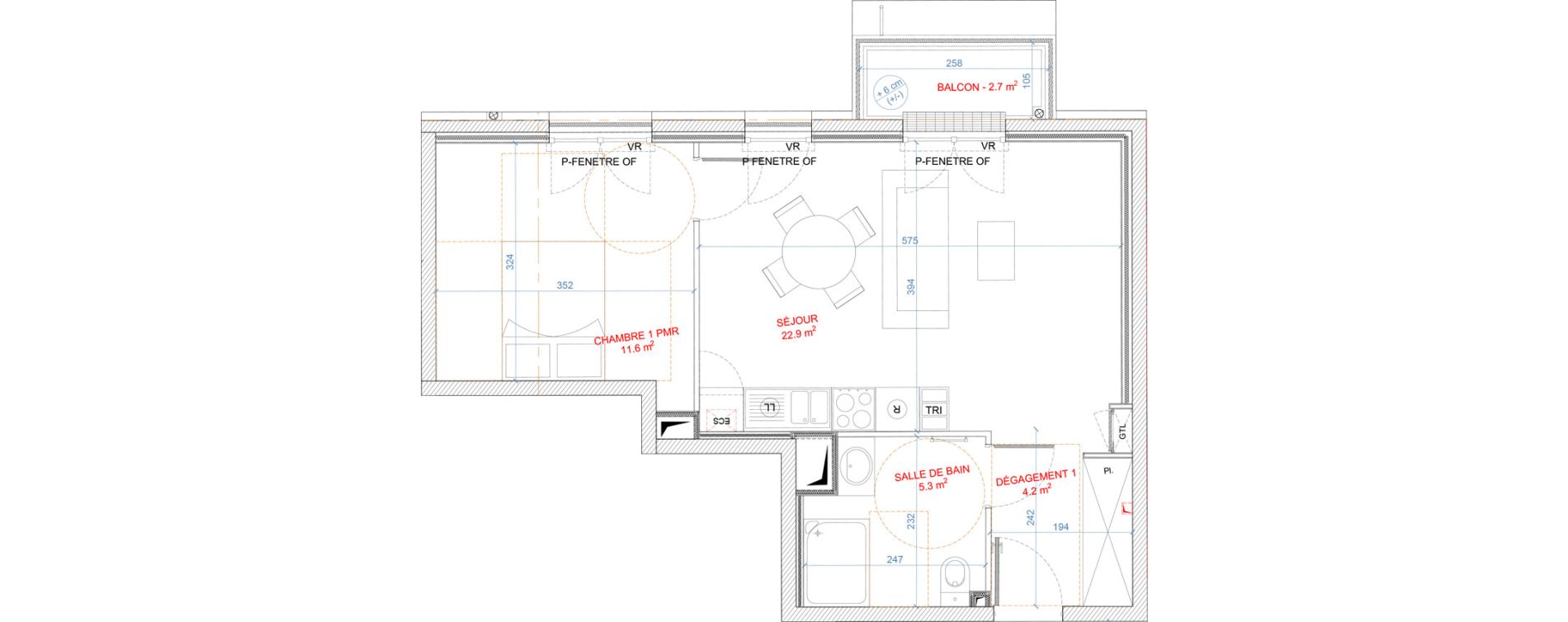 Appartement T2 de 44,00 m2 &agrave; Gagny Centre