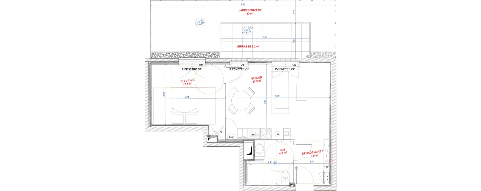 Appartement T2 de 41,70 m2 &agrave; Gagny Centre