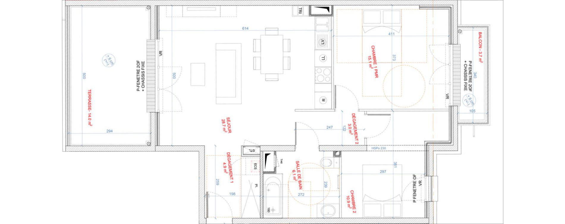 Appartement T3 de 68,70 m2 &agrave; Gagny Centre