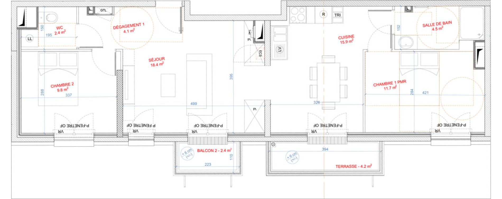 Appartement T3 de 66,80 m2 &agrave; Gagny Centre