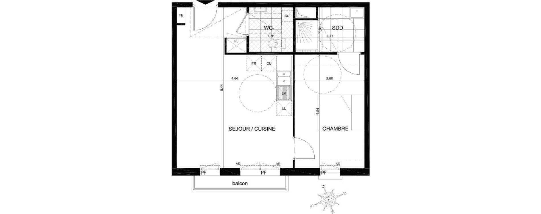 Appartement T2 de 45,61 m2 &agrave; Gagny Centre