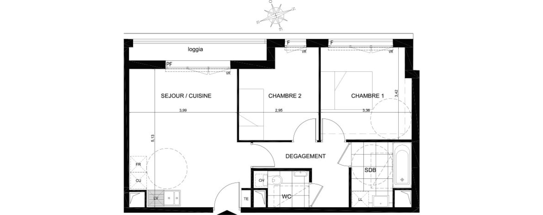 Appartement T3 de 53,66 m2 &agrave; Gagny Centre