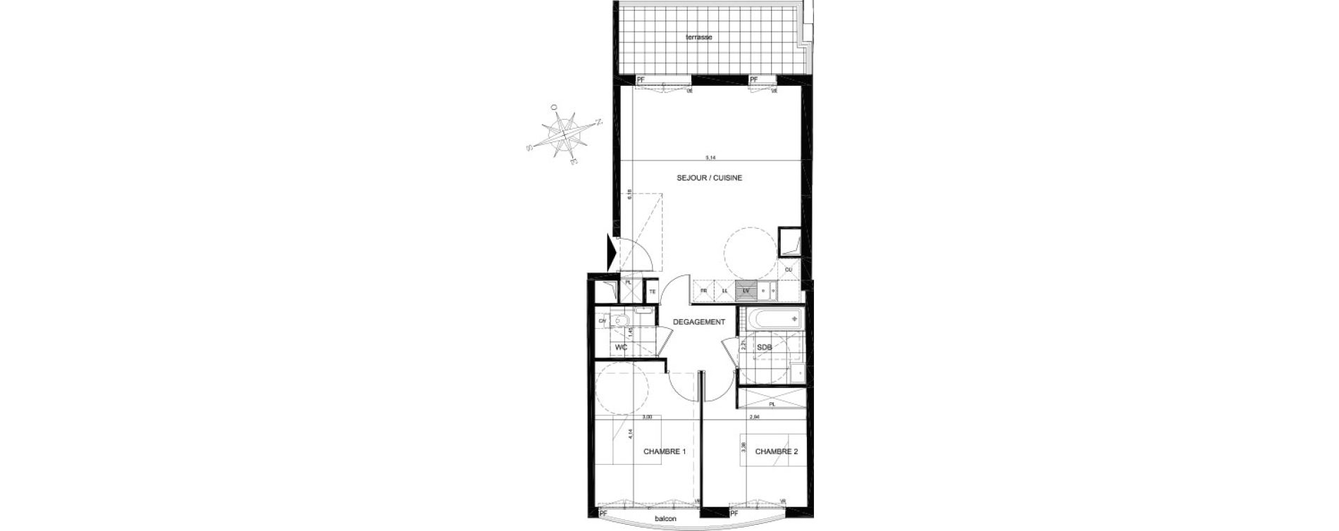 Appartement T3 de 63,30 m2 &agrave; Gagny Centre