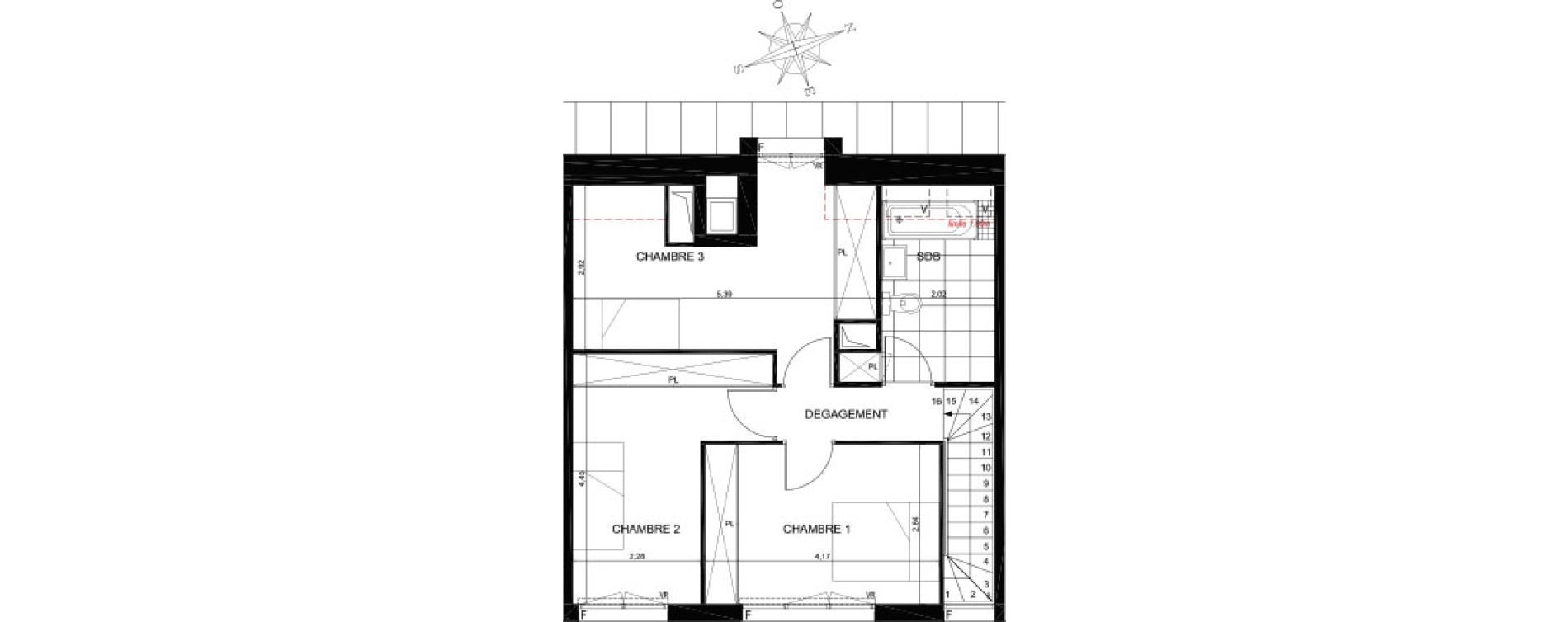 Duplex T4 de 90,11 m2 &agrave; Gagny Centre