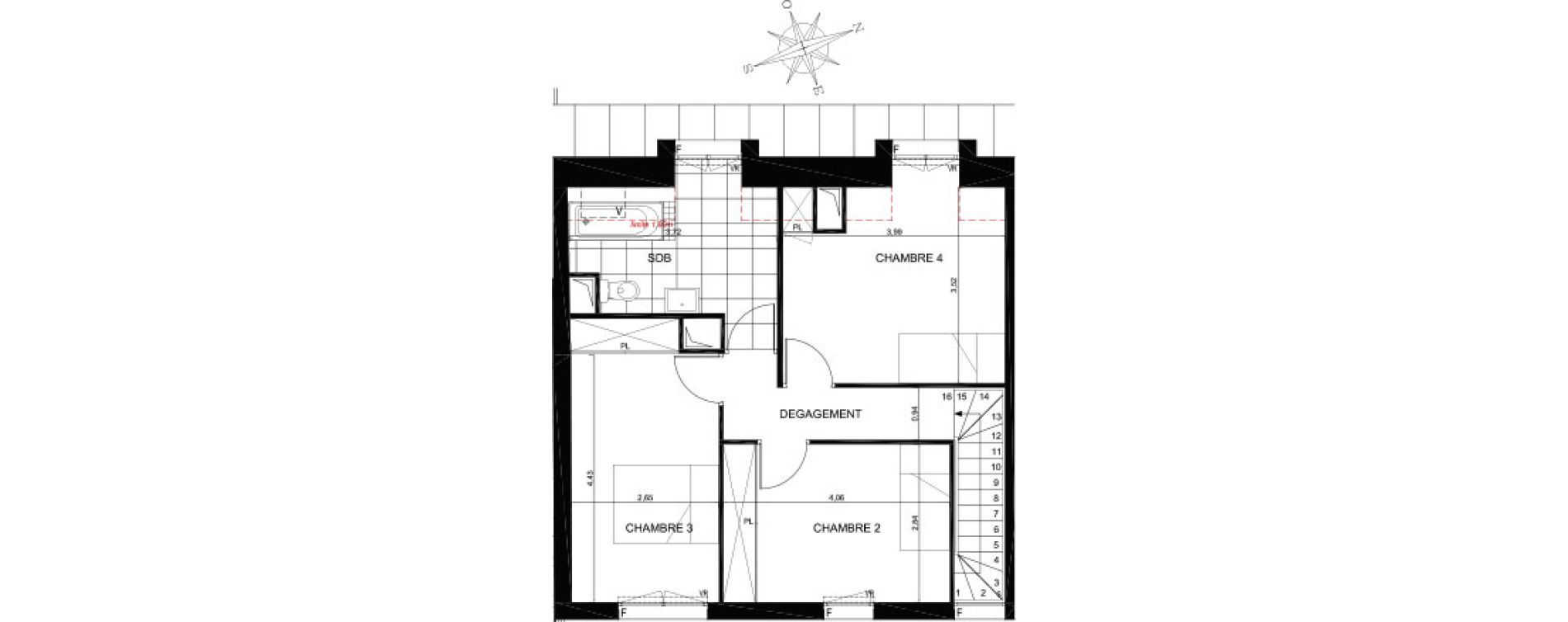 Duplex T5 de 108,24 m2 &agrave; Gagny Centre