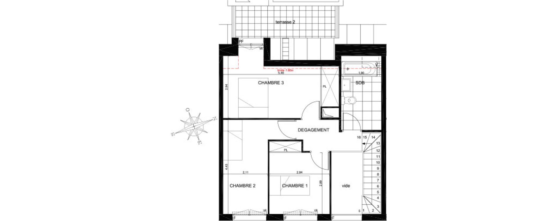Duplex T4 de 86,11 m2 &agrave; Gagny Centre