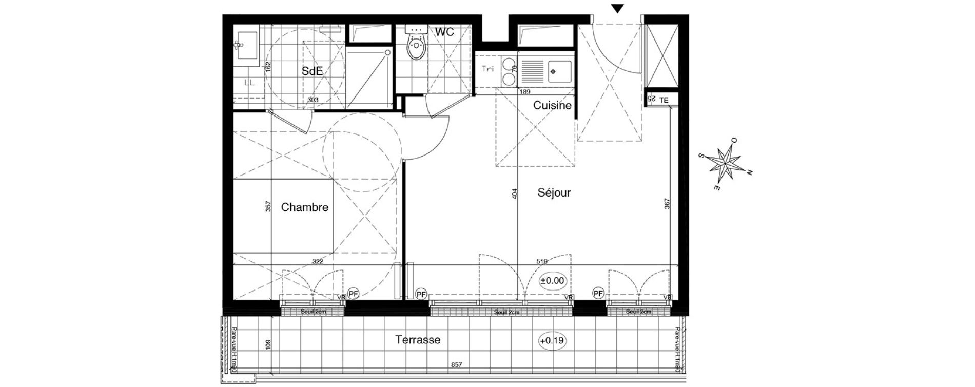 Appartement T2 de 42,25 m2 &agrave; Gagny Centre