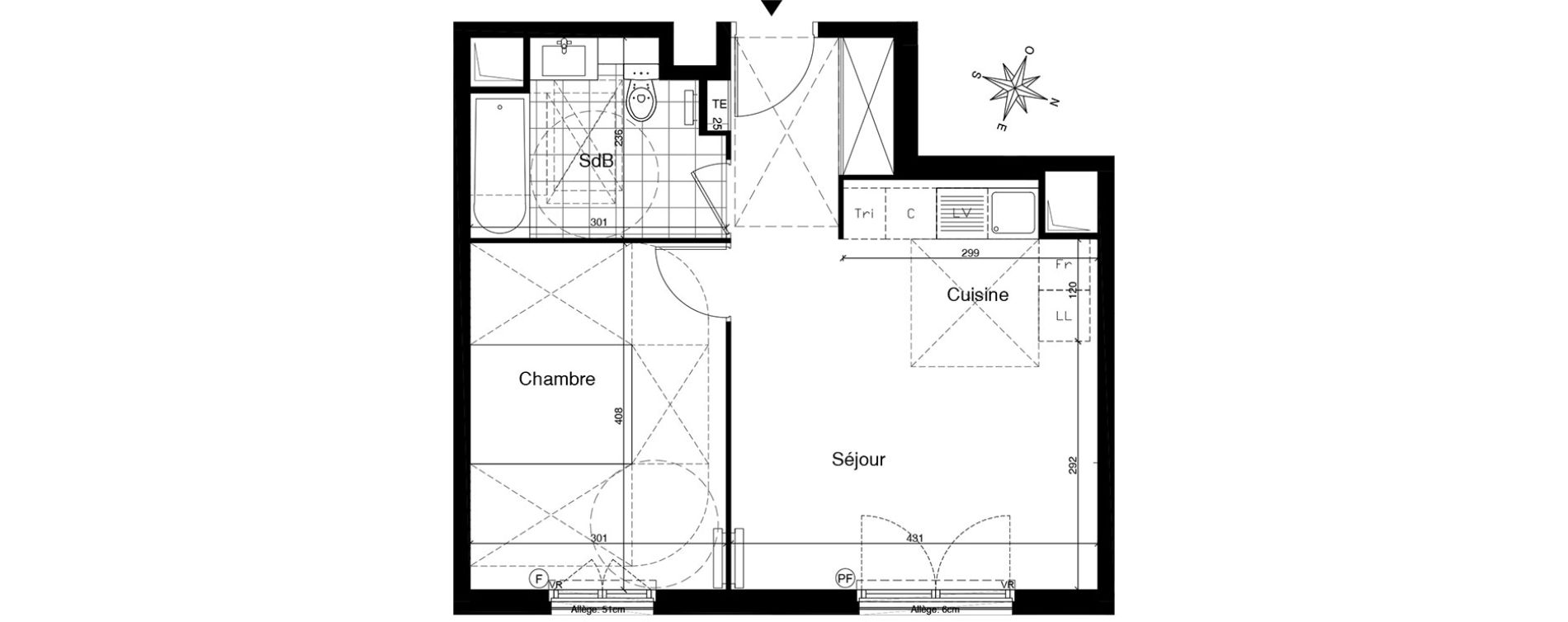 Appartement T2 de 41,70 m2 &agrave; Gagny Centre