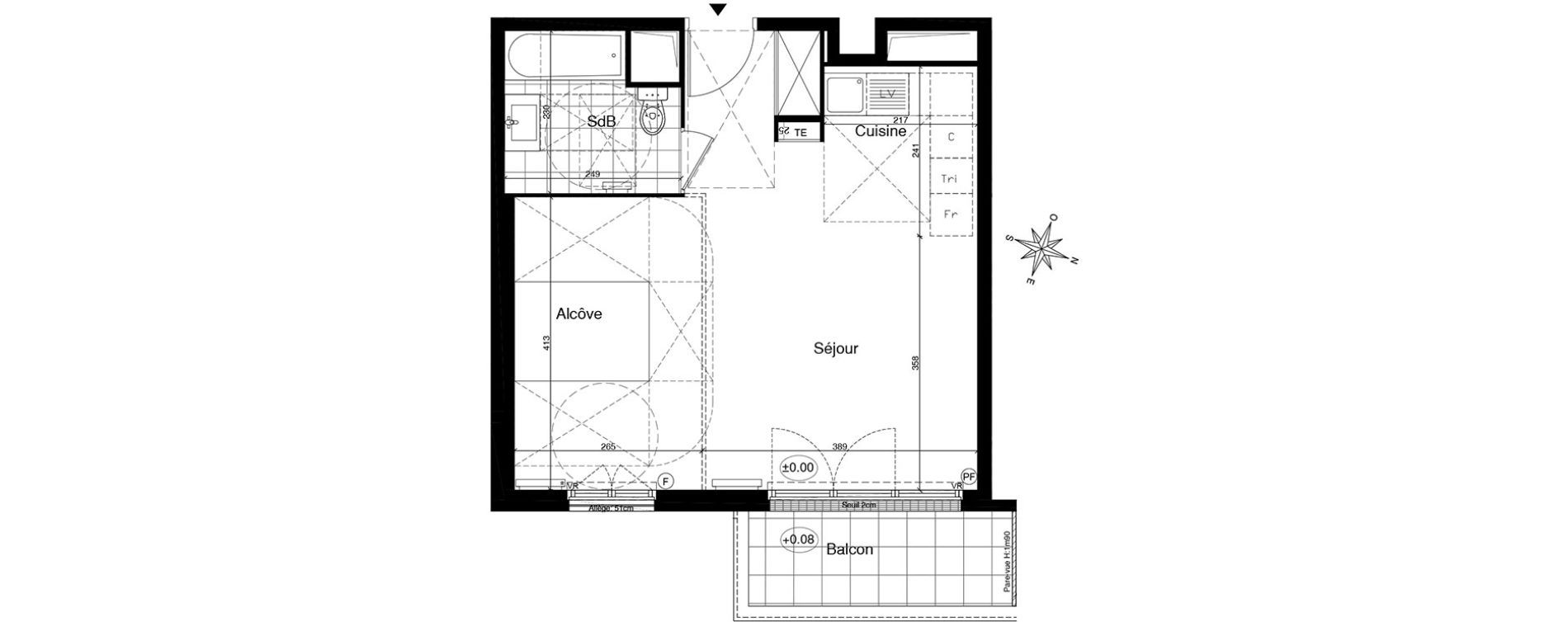 Appartement T2 de 41,25 m2 &agrave; Gagny Centre
