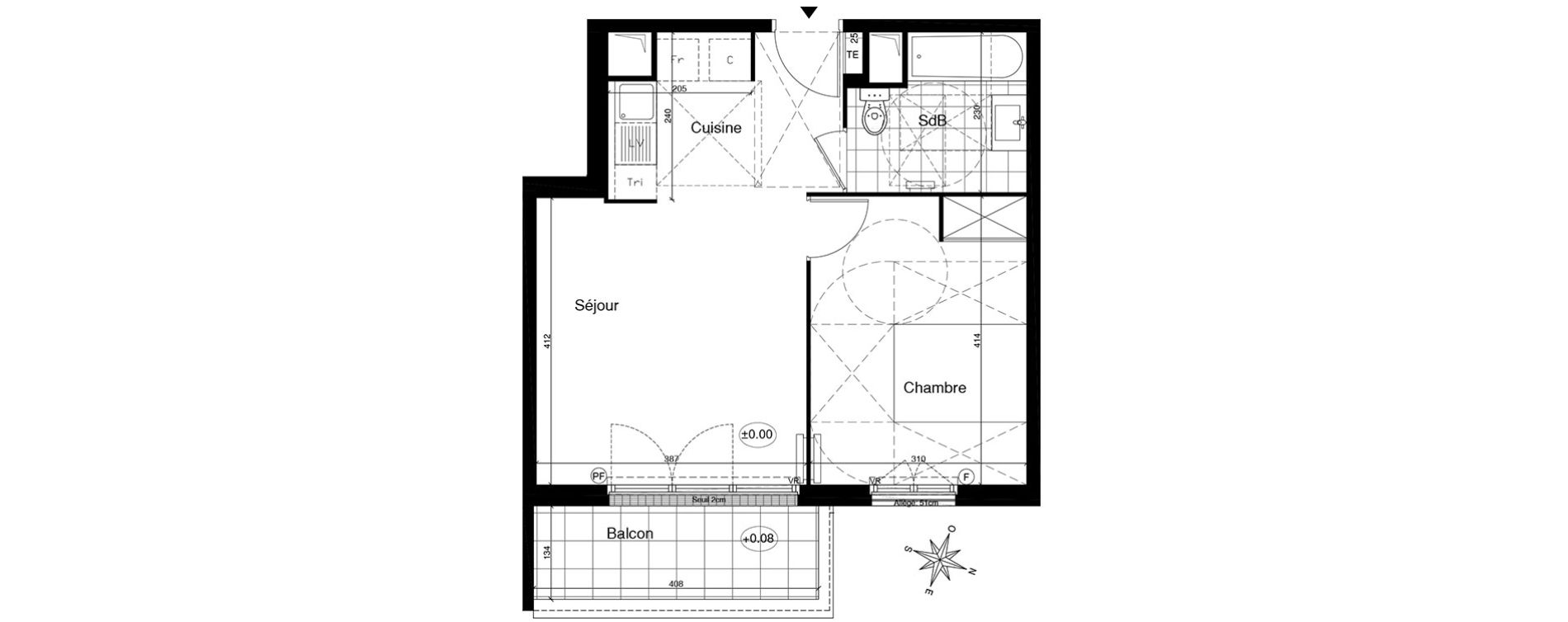 Appartement T2 de 41,55 m2 &agrave; Gagny Centre