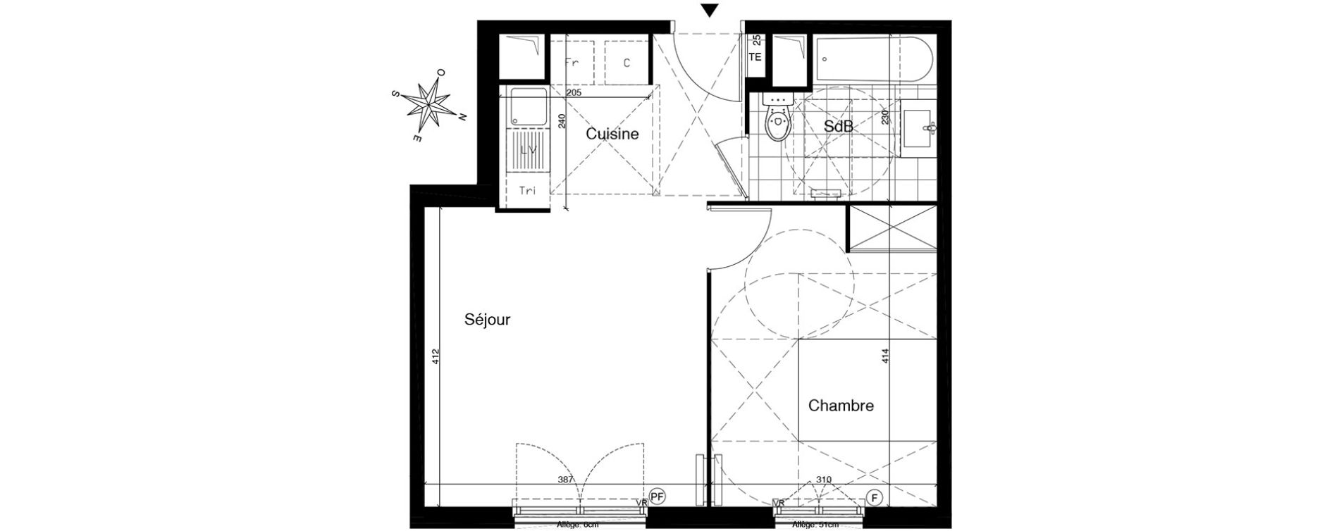 Appartement T2 de 41,55 m2 &agrave; Gagny Centre
