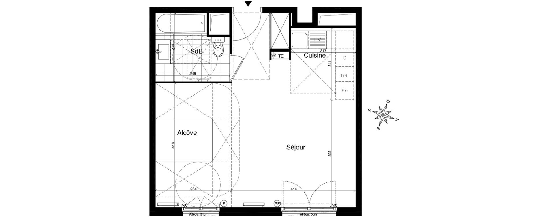 Appartement T2 de 41,25 m2 &agrave; Gagny Centre