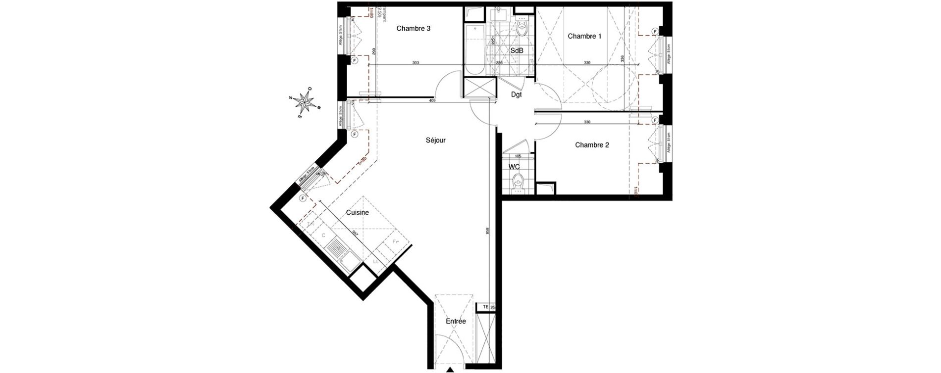 Appartement T4 de 75,50 m2 &agrave; Gagny Centre