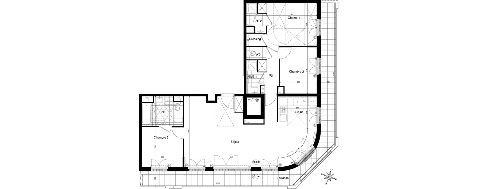 Appartement T4 de 94,35 m2 &agrave; Gagny Centre
