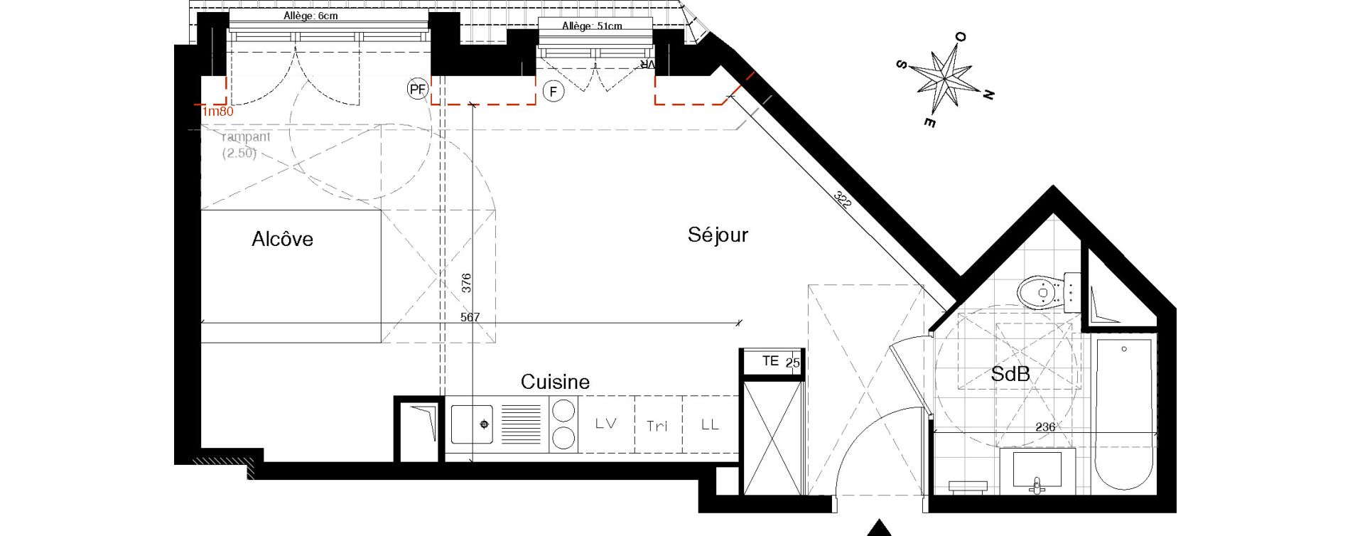 Appartement T2 de 34,80 m2 &agrave; Gagny Centre
