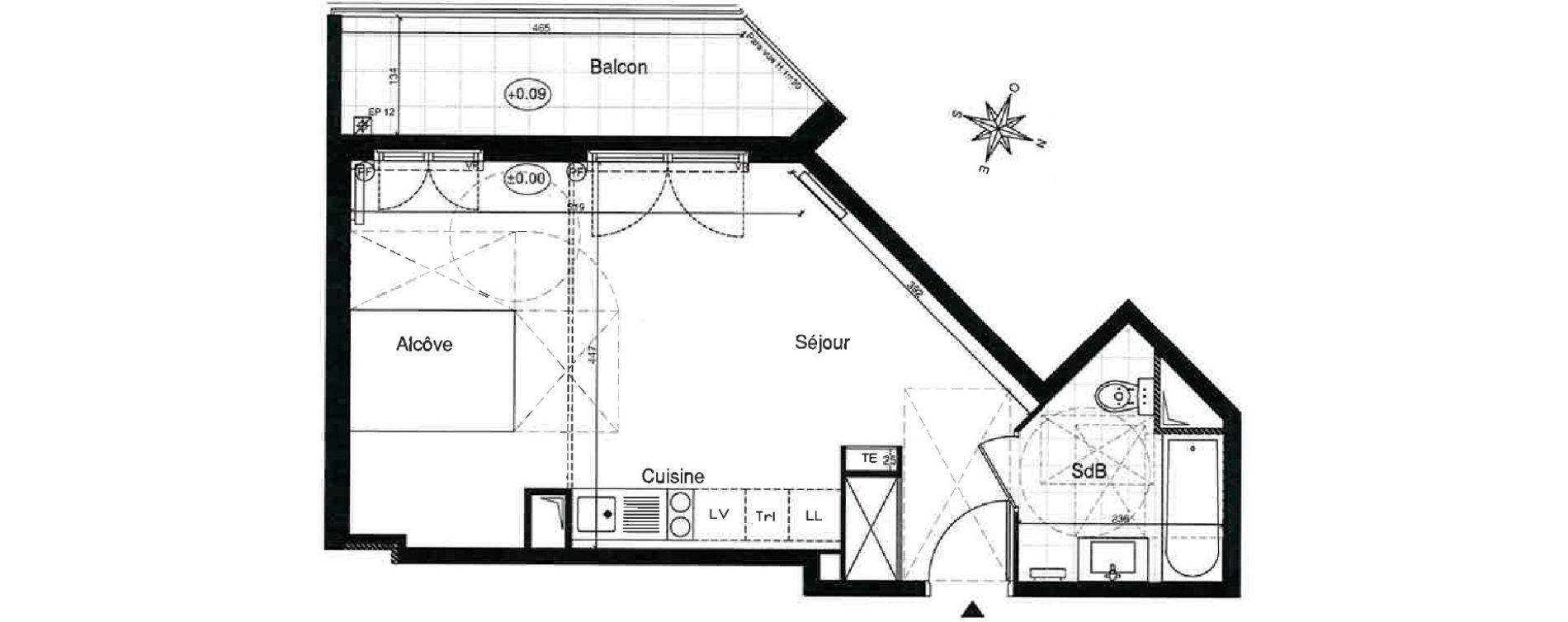 Appartement T2 de 36,60 m2 &agrave; Gagny Centre
