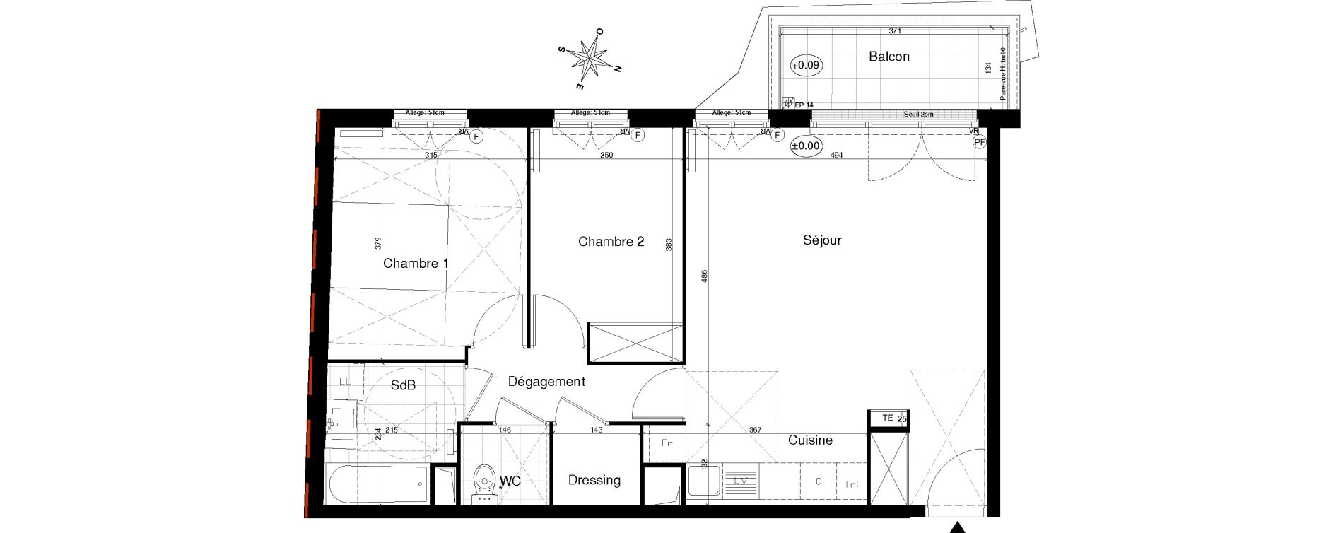 Appartement T3 de 64,55 m2 &agrave; Gagny Centre