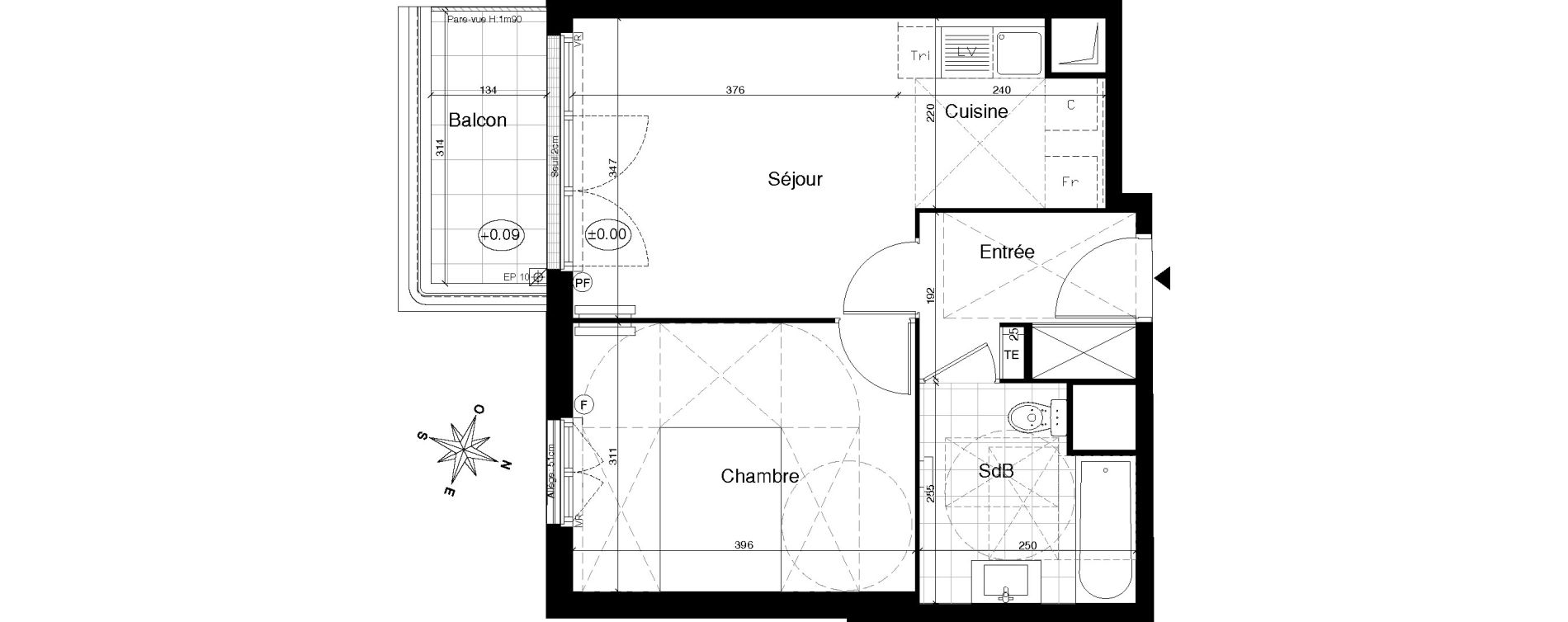 Appartement T2 de 40,85 m2 &agrave; Gagny Centre