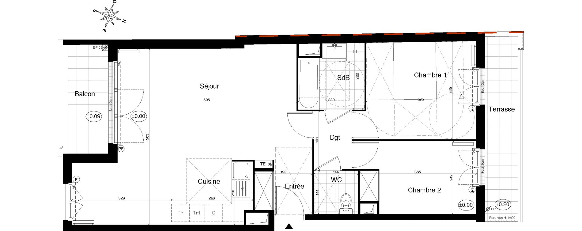 Appartement T3 de 69,05 m2 &agrave; Gagny Centre