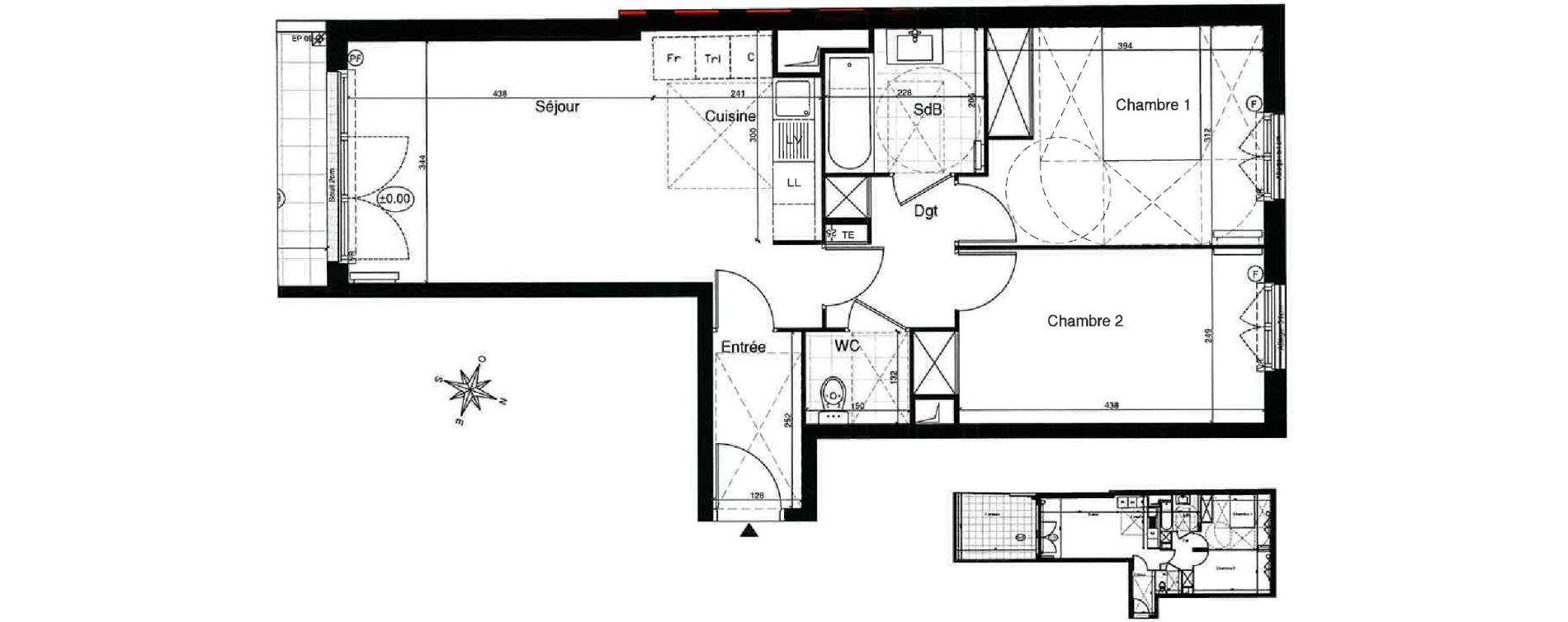 Appartement T3 de 62,05 m2 &agrave; Gagny Centre