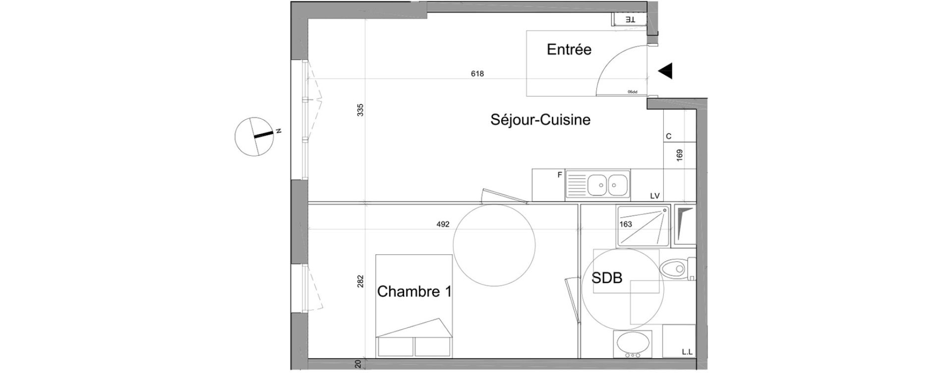 Appartement T2 de 41,95 m2 &agrave; Gagny Centre