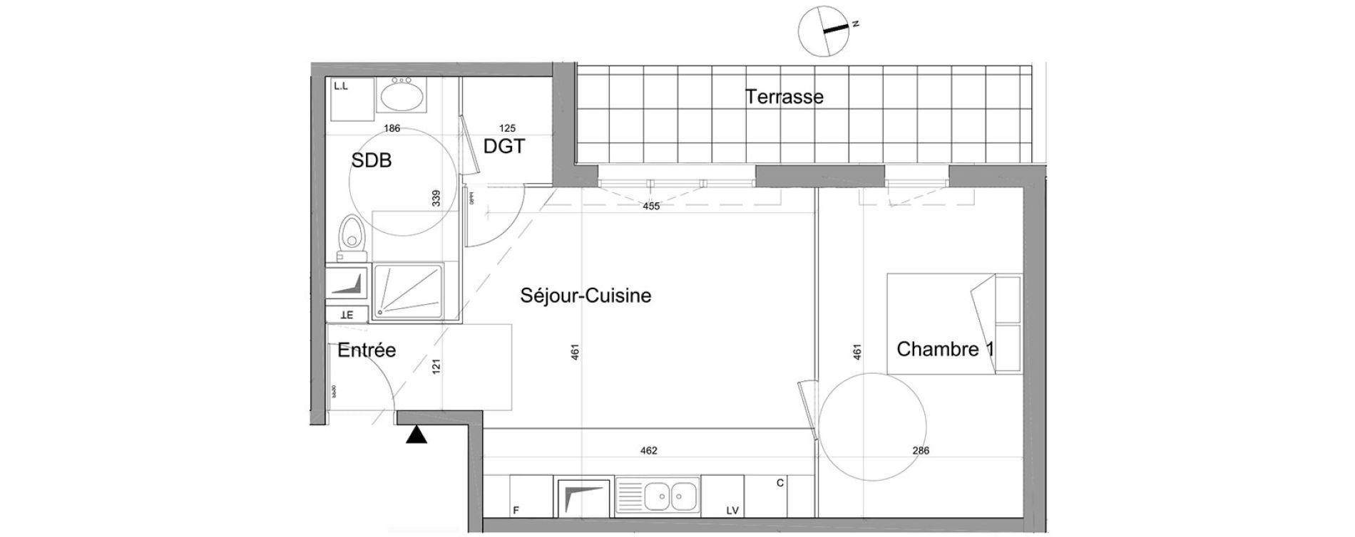 Appartement T2 de 44,77 m2 &agrave; Gagny Centre
