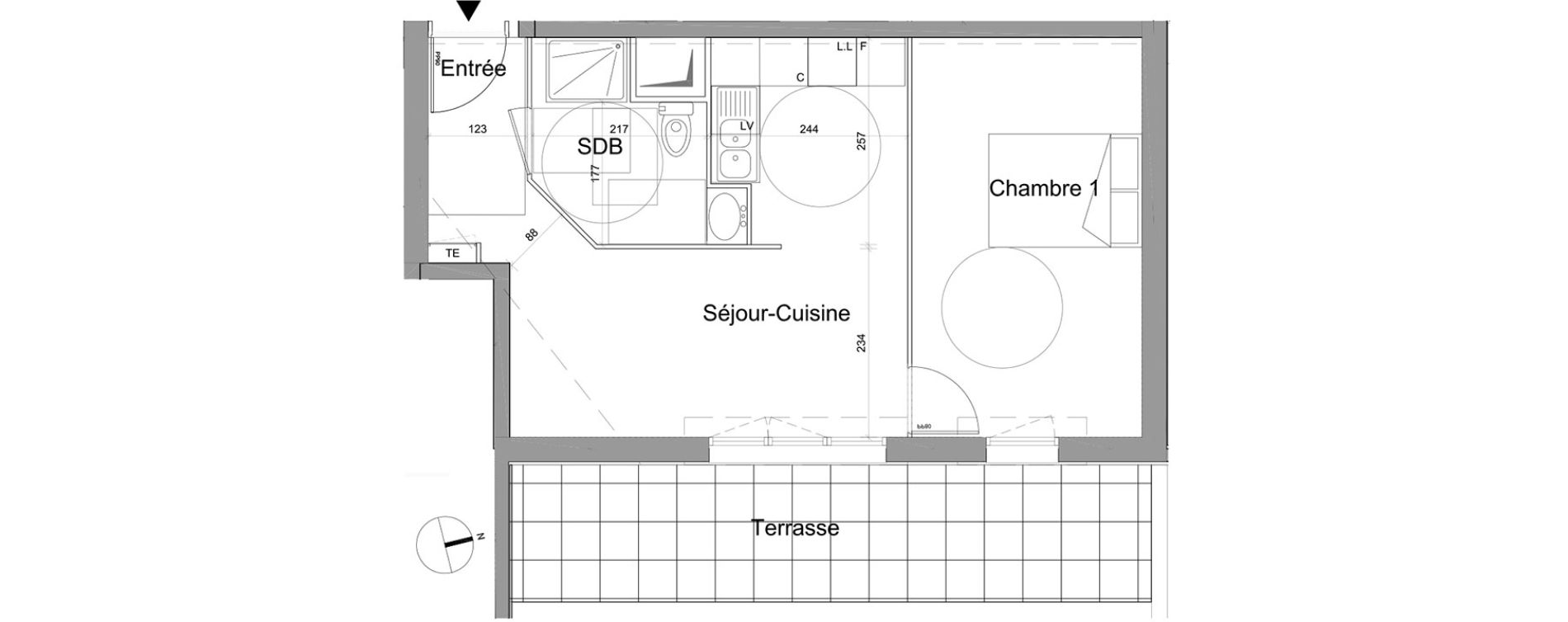 Appartement T2 de 40,09 m2 &agrave; Gagny Centre