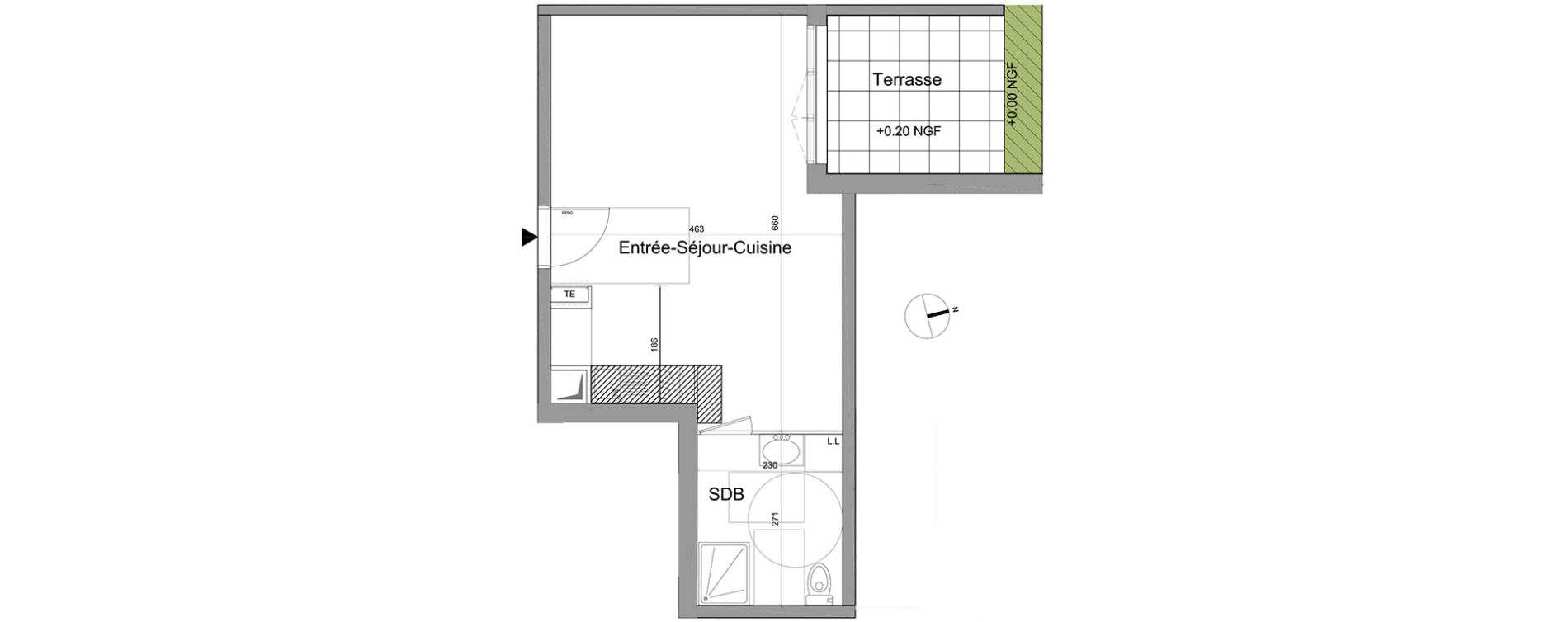 Appartement T1 de 33,60 m2 &agrave; Gagny Centre